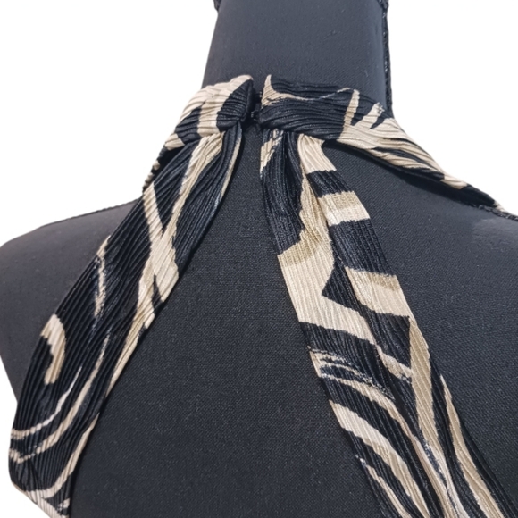 Betsy & Adam Halter Satin Mermaid Gown - Picture 9 of 15